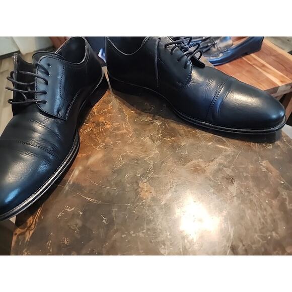 A Testoni Men Oxford Dress Shoe Black Leather 13M